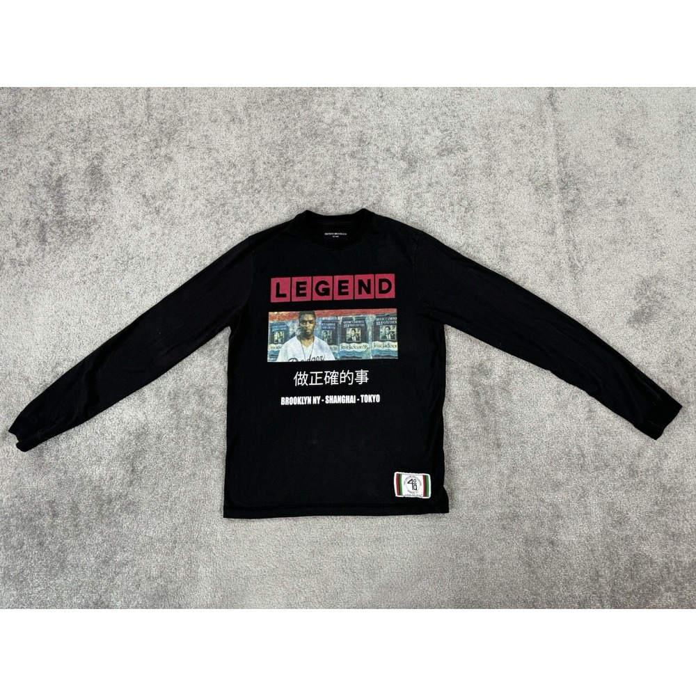Spike Lee 40 Acres And A Mule T-Shirt Mens S Filmworks Defend Brooklyn L/S Black